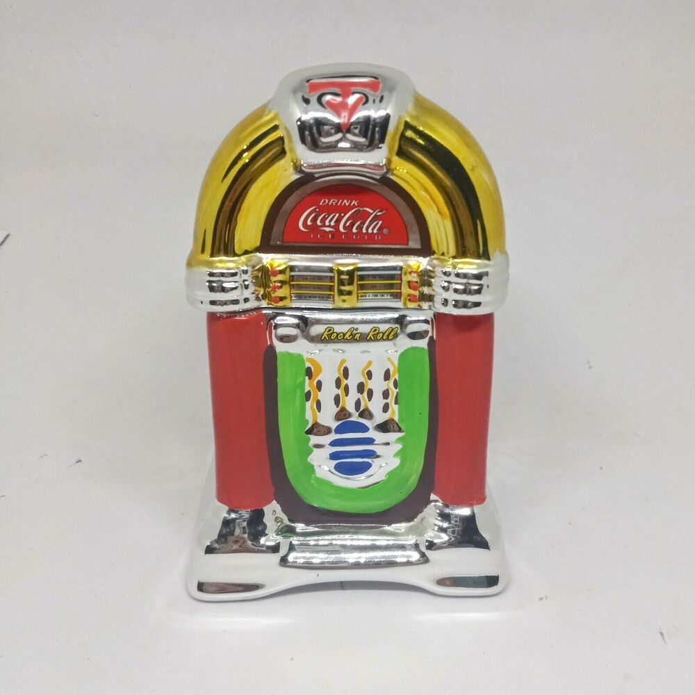 Vintage Coca Cola Coke and A Song Jukebox Salt & Pepper Shakers-Glass-2002